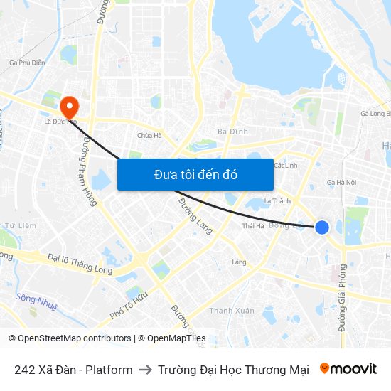 242 Xã Đàn - Platform to Trường Đại Học Thương Mại map