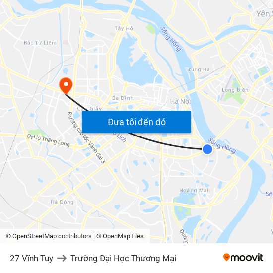 27 Vĩnh Tuy to Trường Đại Học Thương Mại map