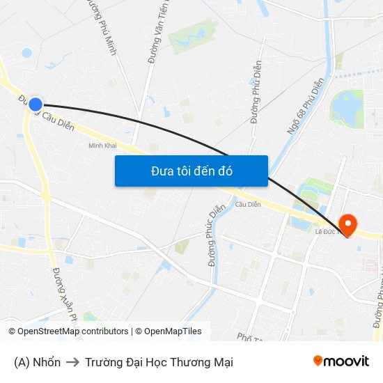 (A) Nhổn to Trường Đại Học Thương Mại map