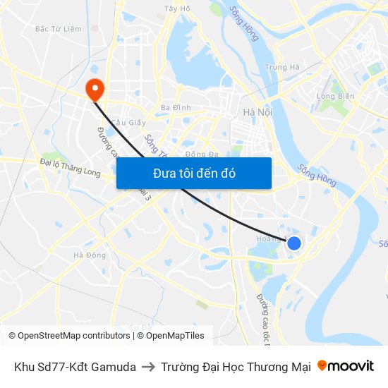 Khu Sd77-Kđt Gamuda to Trường Đại Học Thương Mại map