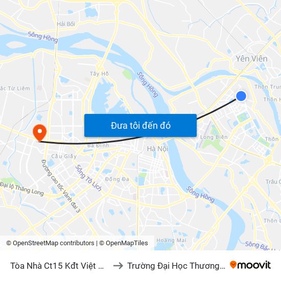 Tòa Nhà Ct15 Kđt Việt Hưng to Trường Đại Học Thương Mại map