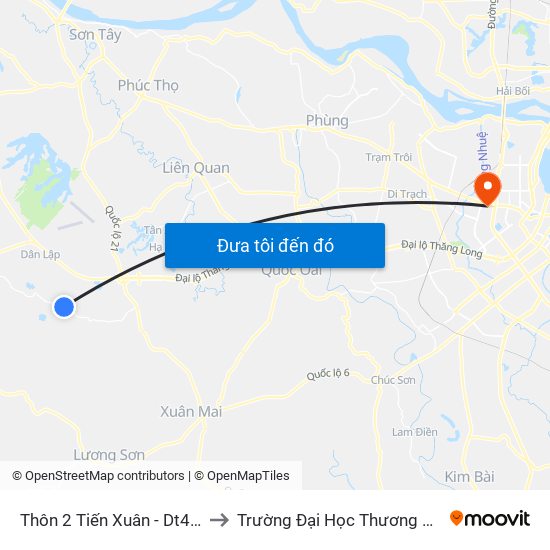 Thôn 2 Tiến Xuân - Dt446 to Trường Đại Học Thương Mại map