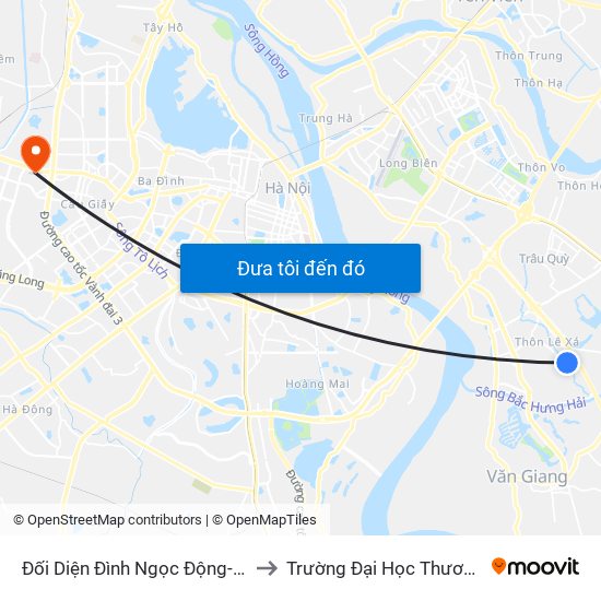 Đối Diện Đình Ngọc Động-Đa Tốn to Trường Đại Học Thương Mại map