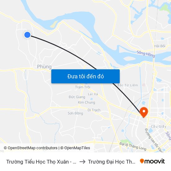 Trường Tiểu Học Thọ Xuân - Đan Phượng to Trường Đại Học Thương Mại map