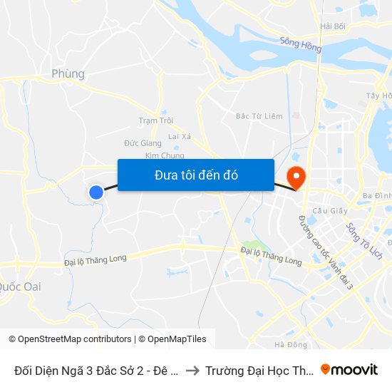 Đối Diện Ngã 3 Đắc Sở 2 - Đê Song Phương to Trường Đại Học Thương Mại map