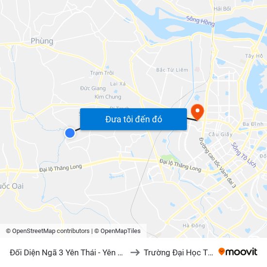 Đối Diện Ngã 3 Yên Thái - Yên Sở, Song Phương to Trường Đại Học Thương Mại map