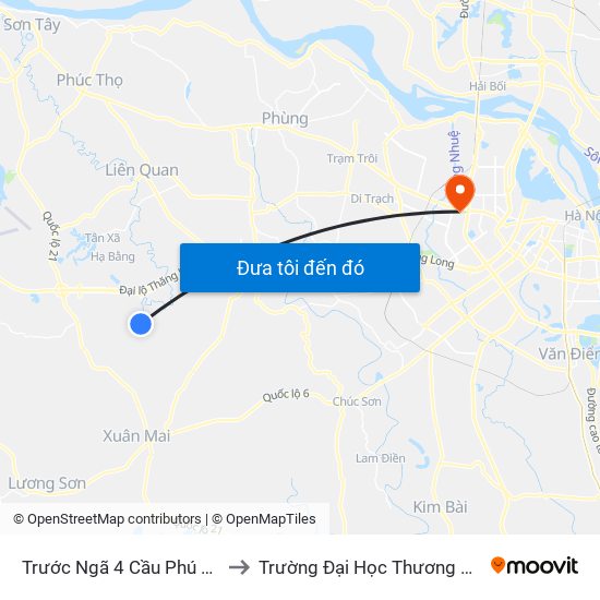 Trước Ngã 4 Cầu Phú Cát to Trường Đại Học Thương Mại map