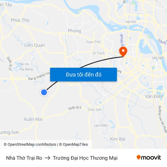 Nhà Thờ Trại Ro to Trường Đại Học Thương Mại map