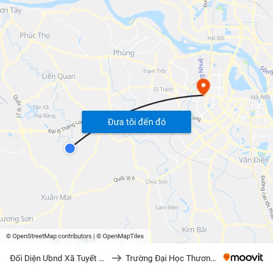 Đối Diện Ubnd Xã Tuyết Nghĩa to Trường Đại Học Thương Mại map