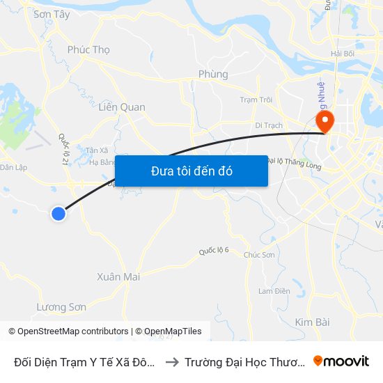 Đối Diện Trạm Y Tế Xã Đông Xuân to Trường Đại Học Thương Mại map