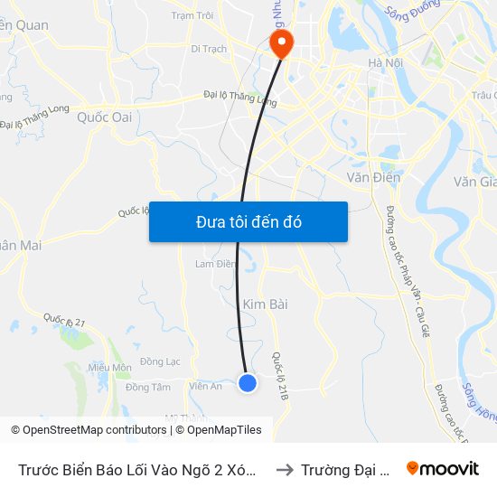 Trước Biển Báo Lối Vào Ngõ 2 Xóm Bãi Thôn Trường Xuân - Tỉnh Lộ 429 to Trường Đại Học Thương Mại map