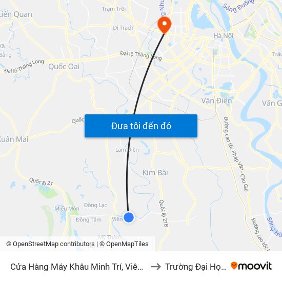 Cửa Hàng Máy Khâu Minh Trí, Viên Ngoại, Viên An - Tỉnh Lộ 429 to Trường Đại Học Thương Mại map