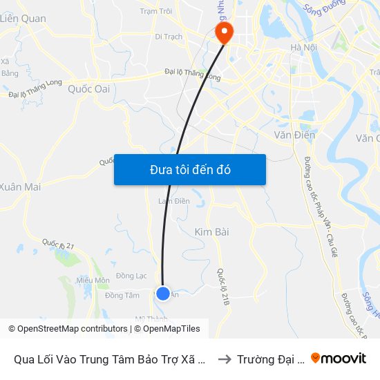 Qua Lối Vào Trung Tâm Bảo Trợ Xã Hội 50m, Xóm Trại, Thôn Phù Yên - Tỉnh Lộ 429 to Trường Đại Học Thương Mại map