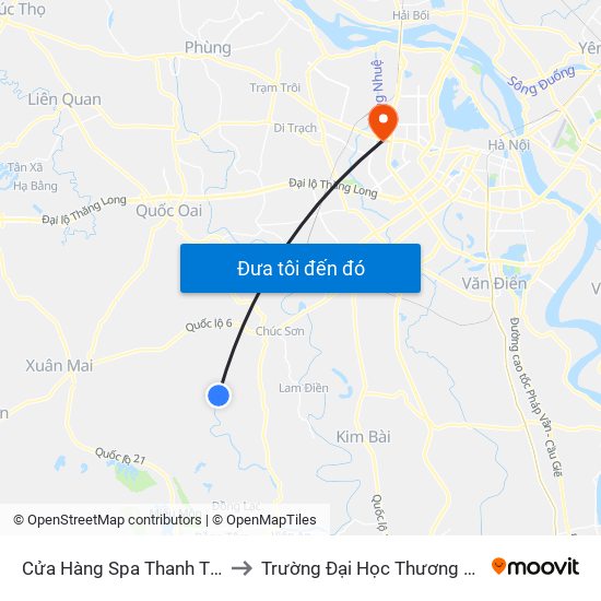 Cửa Hàng Spa Thanh Tính to Trường Đại Học Thương Mại map