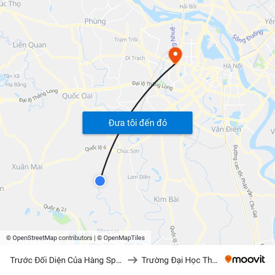 Trước Đối Diện Của Hàng Spa Thanh Tính to Trường Đại Học Thương Mại map