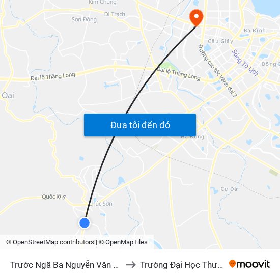 Trước Ngã Ba Nguyễn Văn Trỗi 100m to Trường Đại Học Thương Mại map