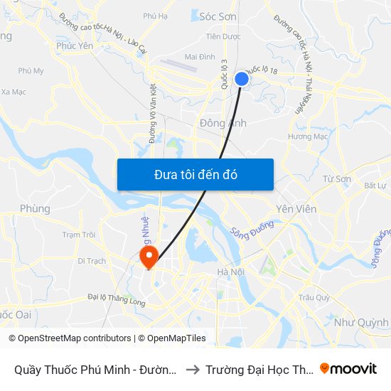 Quầy Thuốc Phú Minh - Đường 16 - Sóc Sơn to Trường Đại Học Thương Mại map