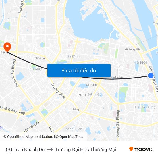 (B) Trần Khánh Dư to Trường Đại Học Thương Mại map