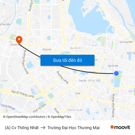 (A) Cv Thống Nhất to Trường Đại Học Thương Mại map