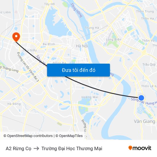 A2 Rừng Cọ to Trường Đại Học Thương Mại map