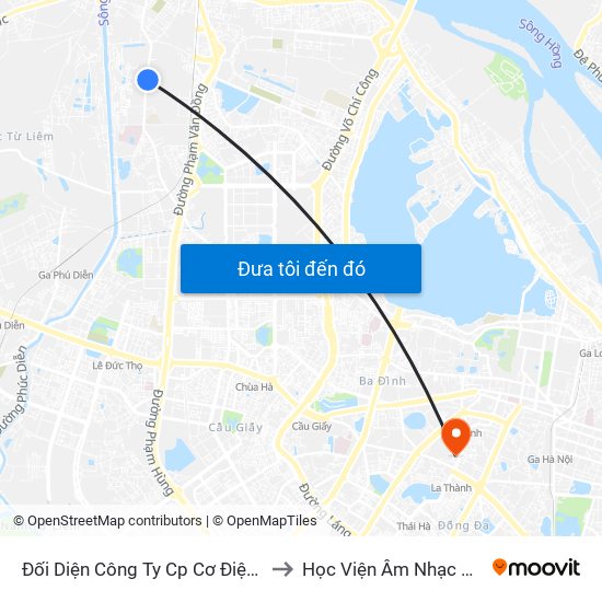 Đối Diện Công Ty Cp Cơ Điện Hn- Đường Đức Thắng to Học Viện Âm Nhạc Quốc Gia Việt Nam map