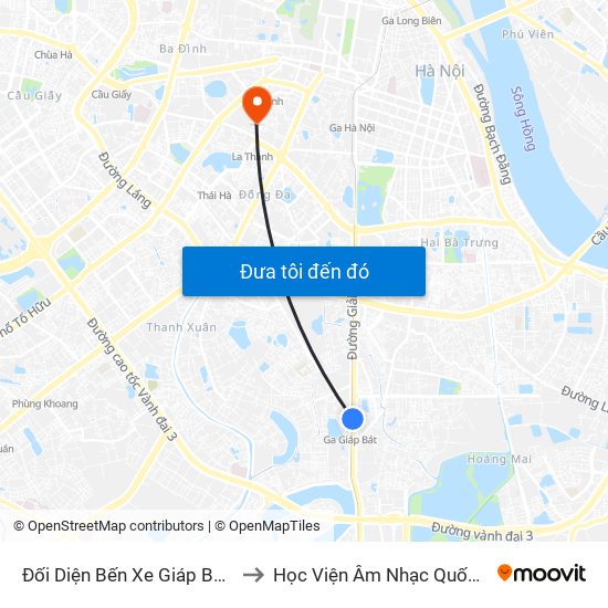 Đối Diện Bến Xe Giáp Bát - Giải Phóng to Học Viện Âm Nhạc Quốc Gia Việt Nam map