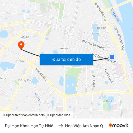 Đại Học Khoa Học Tự Nhiên - 19 Lê Thánh Tông to Học Viện Âm Nhạc Quốc Gia Việt Nam map