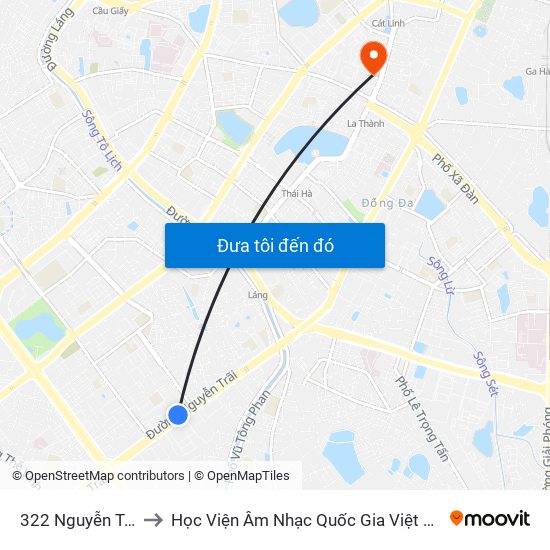322 Nguyễn Trãi to Học Viện Âm Nhạc Quốc Gia Việt Nam map
