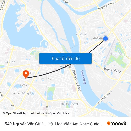 549 Nguyễn Văn Cừ (Cột Trước) to Học Viện Âm Nhạc Quốc Gia Việt Nam map