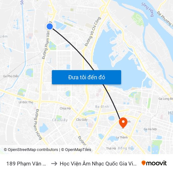 189 Phạm Văn Đồng to Học Viện Âm Nhạc Quốc Gia Việt Nam map