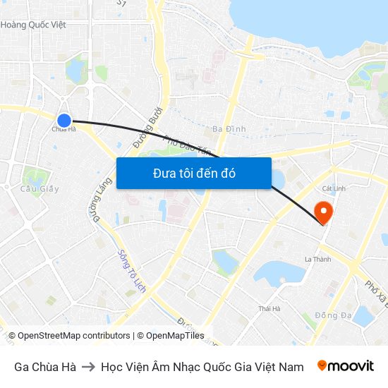 Ga Chùa Hà to Học Viện Âm Nhạc Quốc Gia Việt Nam map