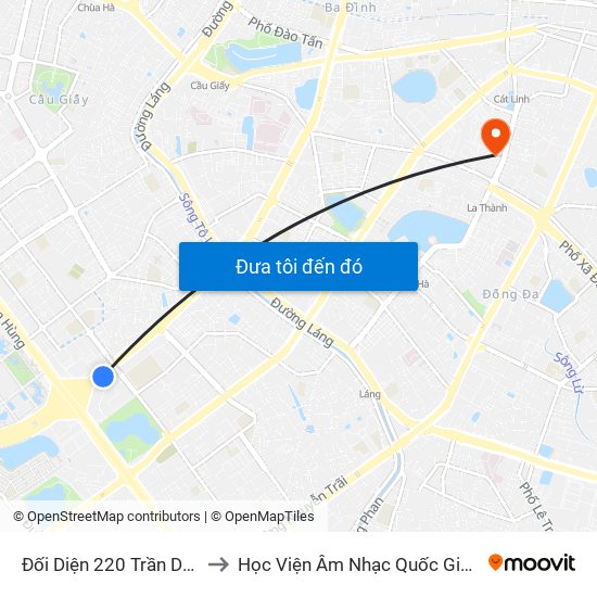 Đối Diện 220 Trần Duy Hưng to Học Viện Âm Nhạc Quốc Gia Việt Nam map