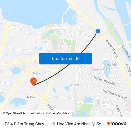 E3.4 Điểm Trung Chuyển Long Biên to Học Viện Âm Nhạc Quốc Gia Việt Nam map