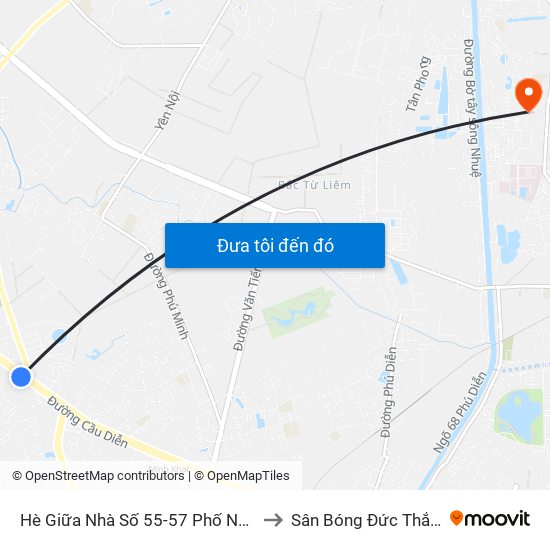 Hè Giữa Nhà Số 55-57 Phố Nhổn to Sân Bóng Đức Thắng map