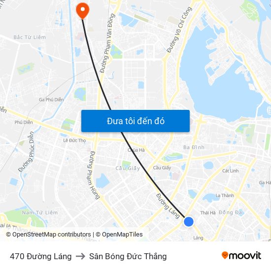 470 Đường Láng to Sân Bóng Đức Thắng map