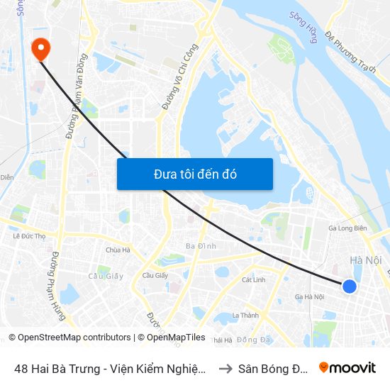 48 Hai Bà Trưng - Viện Kiểm Nghiệm Thuốc Trung Ương to Sân Bóng Đức Thắng map