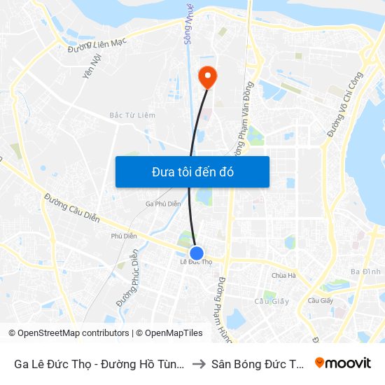 Ga Lê Đức Thọ - Đường Hồ Tùng Mậu to Sân Bóng Đức Thắng map