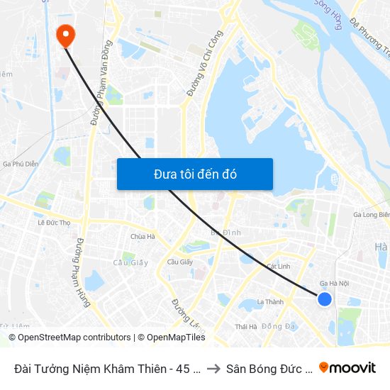 Đài Tưởng Niệm Khâm Thiên - 45 Khâm Thiên to Sân Bóng Đức Thắng map