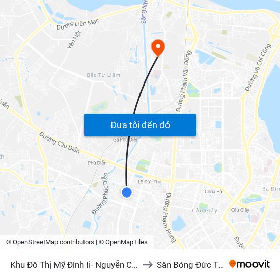 Khu Đô Thị Mỹ Đình Ii- Nguyễn Cơ Thạch to Sân Bóng Đức Thắng map