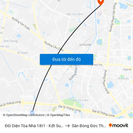 Đối Diện Tòa Nhà 18t1 - Kđt Sudico to Sân Bóng Đức Thắng map
