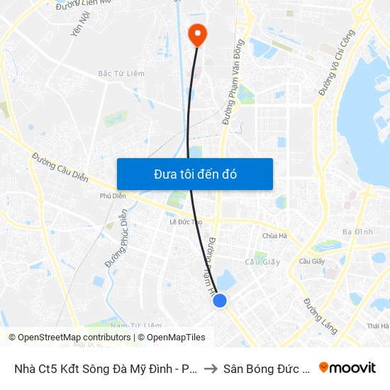 Nhà Ct5 Kđt Sông Đà Mỹ Đình - Phạm Hùng to Sân Bóng Đức Thắng map