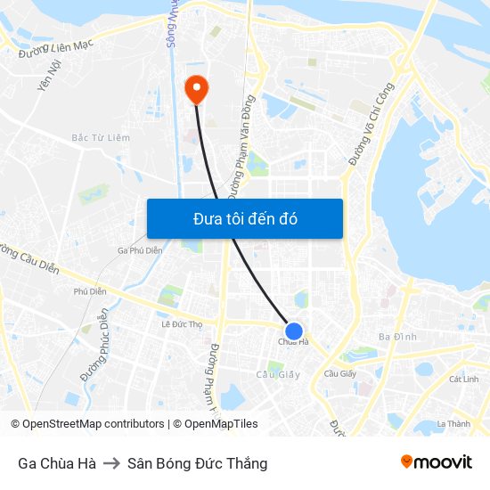 Ga Chùa Hà to Sân Bóng Đức Thắng map