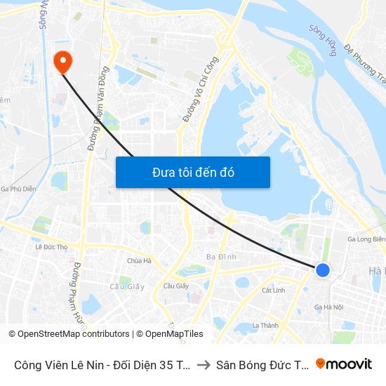 Công Viên Lê Nin - Đối Diện 35 Trần Phú to Sân Bóng Đức Thắng map