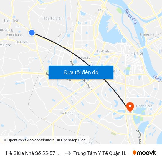 Hè Giữa Nhà Số 55-57 Phố Nhổn to Trung Tâm Y Tế Quận Hoàng Mai map