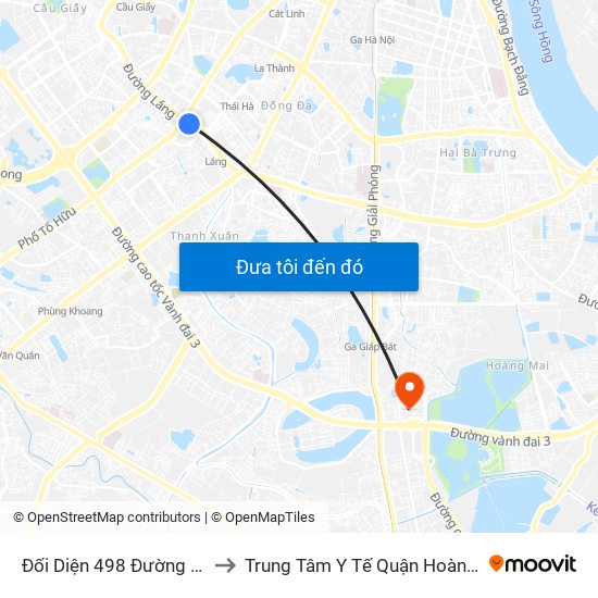 Đối Diện 498 Đường Láng to Trung Tâm Y Tế Quận Hoàng Mai map