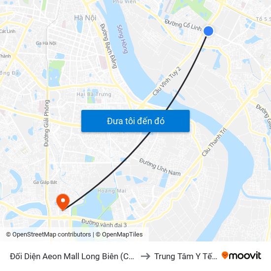 Đối Diện Aeon Mall Long Biên (Cột Điện T4a/2a-B Đường Cổ Linh) to Trung Tâm Y Tế Quận Hoàng Mai map