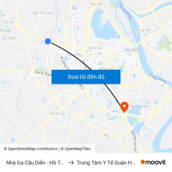 Nhà Ga Cầu Diễn - Hồ Tùng Mậu to Trung Tâm Y Tế Quận Hoàng Mai map