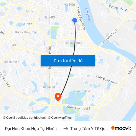 Đại Học Khoa Học Tự Nhiên - 19 Lê Thánh Tông to Trung Tâm Y Tế Quận Hoàng Mai map