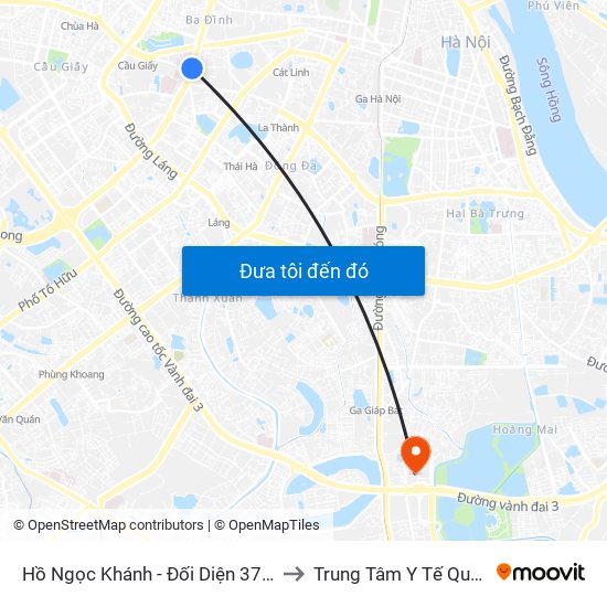 Hồ Ngọc Khánh - Đối Diện 37 Nguyễn Chí Thanh to Trung Tâm Y Tế Quận Hoàng Mai map