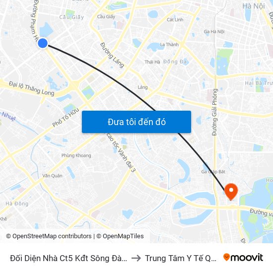 Đối Diện Nhà Ct5 Kđt Sông Đà Mỹ Đình - Phạm Hùng to Trung Tâm Y Tế Quận Hoàng Mai map